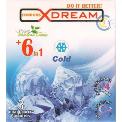 کاندوم ایکس دریم 3 تایی سرد X DREAM COLD 6in1 سه تایی