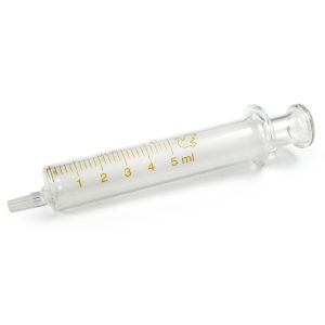 سرنگ شیشه ای ۵ سی سی کبوتری چینی تمام شیشه ای Glass Syringe, 5ml