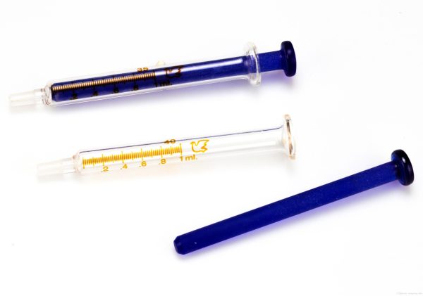 سرنگ آزمایشگاهی شیشه ای انسولین ۱ سی سی کبوتری چینی Glass Syringe Insulin, ۱ml