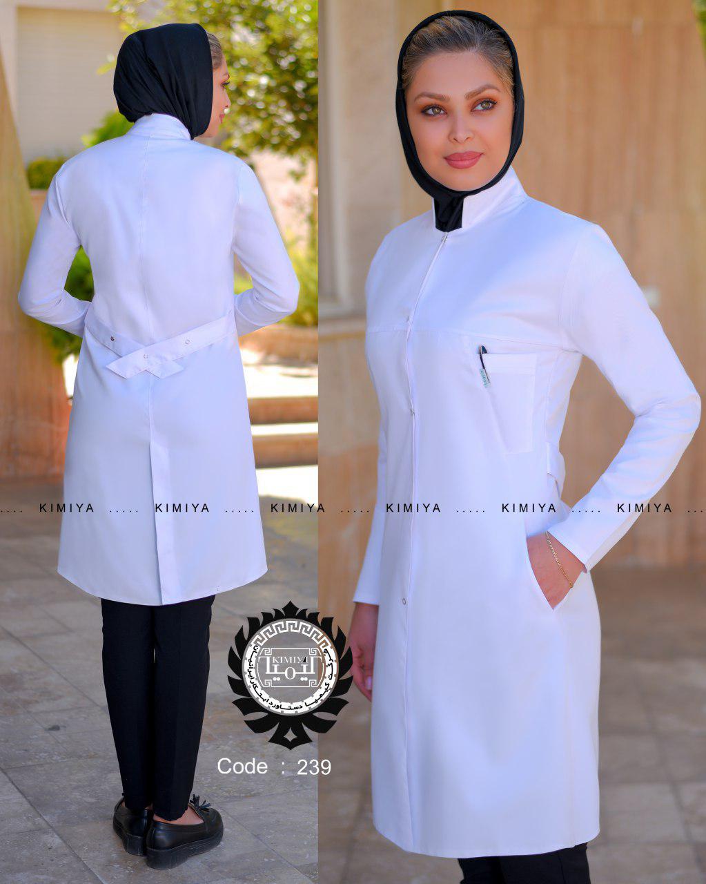 روپوش پزشکی بانوان مدل روژان (رنگ بندی) (سایزبندی از 34 تا 48 )