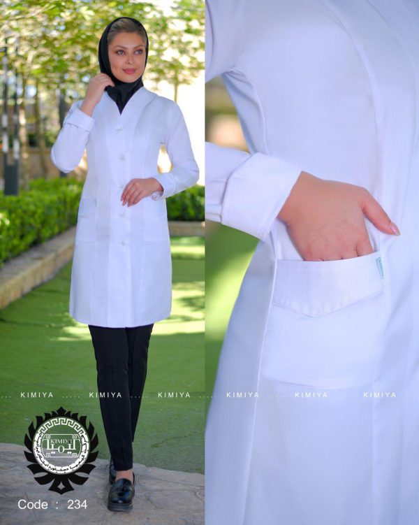 مدل صدف2 روپوش پزشکی زنانه مدل صدف | شیک، خوشدوخت و مناسب مطب