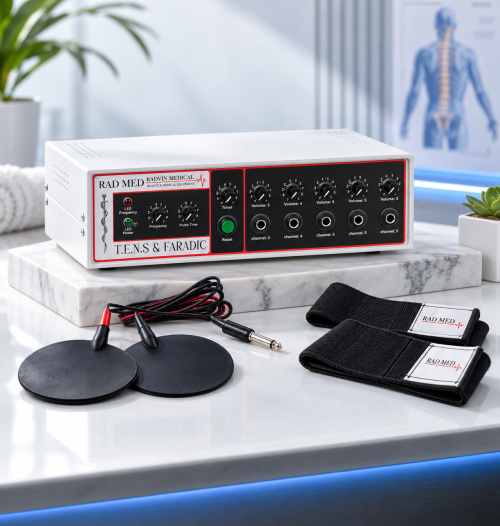 دستگاه فیزیوتراپی خانگی تنس و فارادیک RADMED پنج کاناله 10 پد