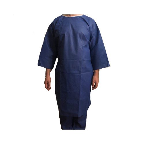 لباس بیمار یکبار مصرف ۳۸ گرم آبی (گان شلوار کلاه) بسته 50 عددی (قیمت هر عدد 16500 تومان)