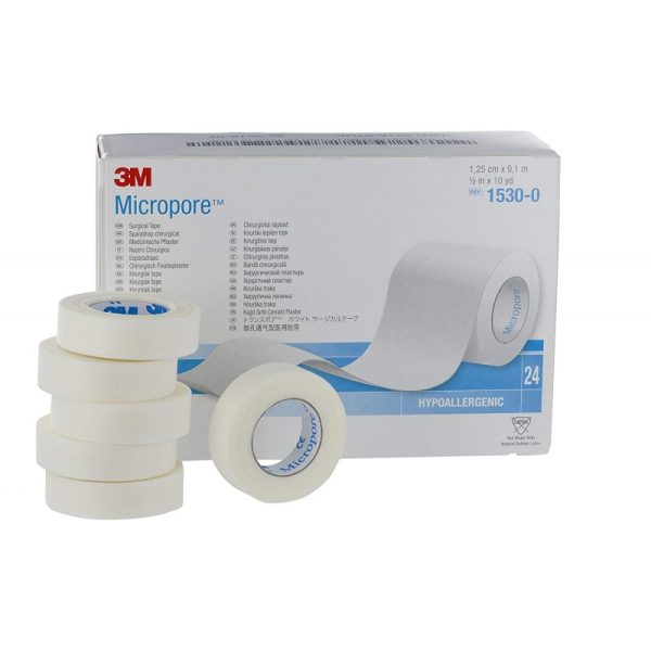 3m-micropore-surgical-tape-125cm چسب ضد حساسیت 3M میکروپور مدل 1.25 سانتی بسته ۲۴ عددی