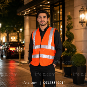 جلیقه ایمنی شبرنگ دار رنگ نارنجی
