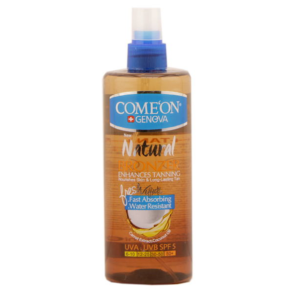 روغن برنزه کننده کامان حجم ۴۰۰ میلی لیتر (Comeon Natural Bronzer-Nourishes Skin & Long-Lasting Tan)