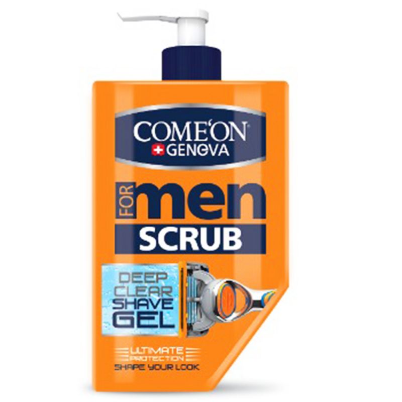 ژل اصلاح مردانه کامان مدل Scrub حجم 260 میل پمپی