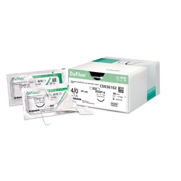 نخ بخیه بی بران نایلون 4/0 ریورس‌کات نخ نایلون ( دافیلون) BBRAUN Nylon بسته 12 عددی