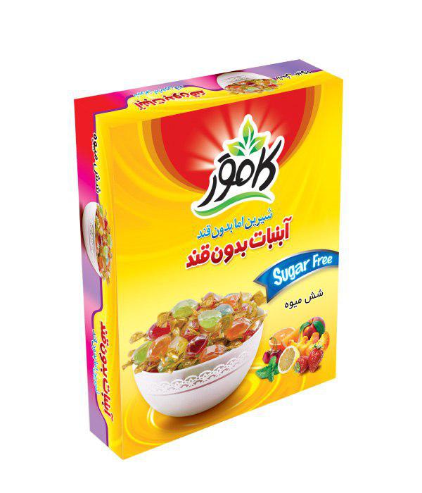 آبنبات بدون قند شش میوه کامور