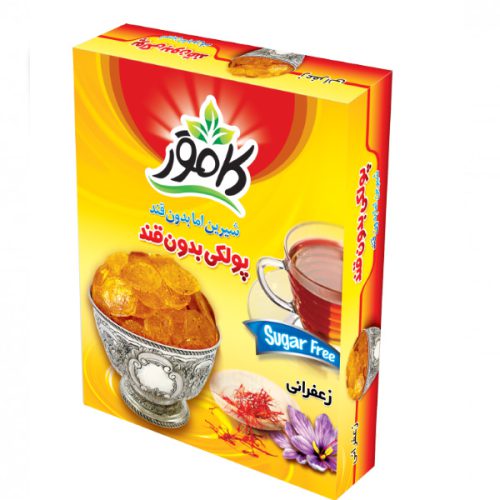 پولکی زعفرانی بدون قند کامور