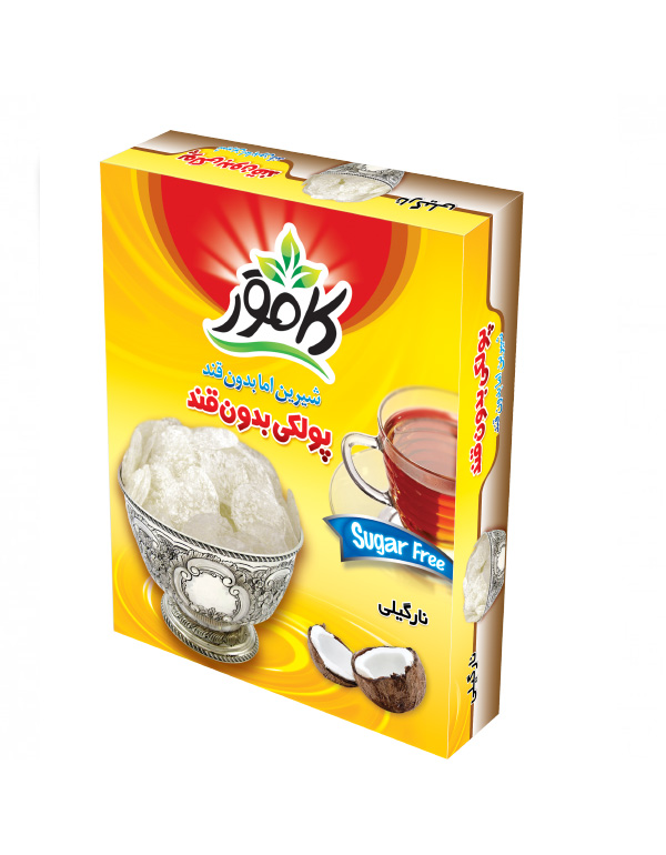 پولکی نارگیل کامور (رژیمی بدون شکر)