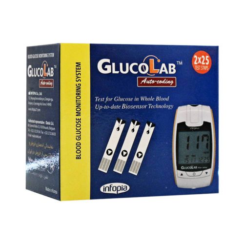 نوار تست قند خون گلوکولب 50 عددی GlucoLab