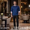 لباس آشپزی مدل ماهان | روپوش سرآشپز شیک و حرفه‌ای مناسب رستوران و آشپزخانه صنعتی