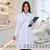 روپوش پزشکی زنانه مدل روناک با طراحی شیک و ظاهر حرفه‌ای مناسب مطب