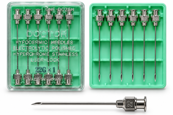 سرسوزن فلزی دکتر DOCTOR سایز 22G طول 1 اینچ با اتصال لوئرلاک، بسته 12 عددی در محفظه پلاستیکی سبز با درپوش شفاف سرسوزن فلزی دکتر DOCTOR سایز 22G طول 1 اینچ با اتصال لوئرلاک، بسته 12 عددی در محفظه پلاستیکی سبز با درپوش شفاف
