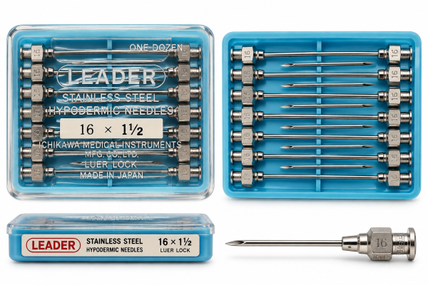 سرسوزن فلزی لیدر LEADER سایز 16G طول 1.5 اینچ با اتصال لوئرلاک و بدنه استیل ضدزنگ در بستهبندی پلاستیکی آبی 12 عددی سرسوزن فلزی لیدر LEADER سایز 16G طول 1.5 اینچ با اتصال لوئرلاک و بدنه استیل ضدزنگ در بستهبندی پلاستیکی آبی 12 عددی